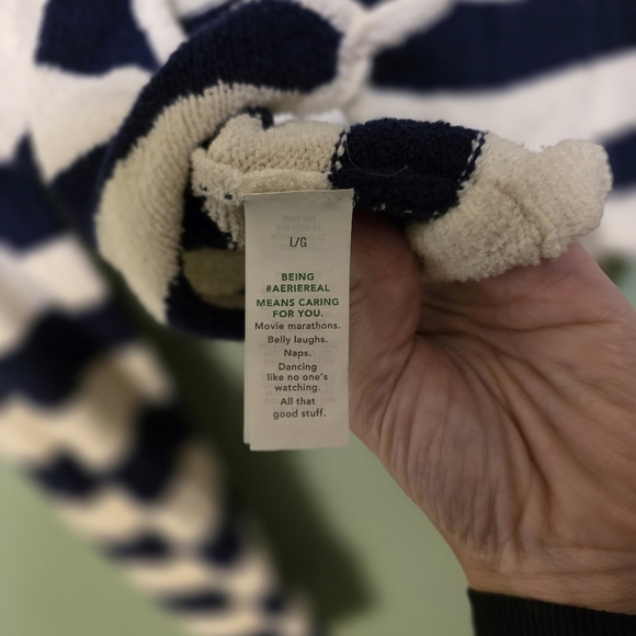 Aeire Striped Navy and White Sweater with open back - Picture 6 of 10